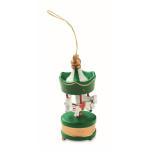 Adorno de carrusel hecho de madera para colgar en árbol de Navidad color verde