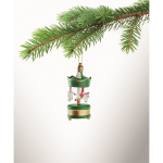 Adorno de carrusel hecho de madera para colgar en árbol de Navidad color verde vista fotografía tercera vista
