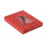Set de 12 velas de té con aroma a canela en caja navideña color rojo