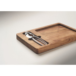 Set cascanueces y plato de madera de acacia para regalo corporativo color madera vista fotografía tercera vista