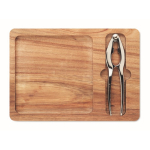 Set cascanueces y plato de madera de acacia para regalo corporativo color madera quinta vista