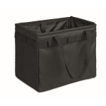 Organizador de RPET plegable multifunción con asas y bolsillos color negro tercera vista