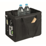 Organizador de RPET plegable multifunción con asas y bolsillos color negro