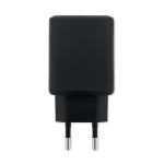 Cargador de pared UE con puerto USB-A y USB-C de carga rápida 65W color negro sexta vista