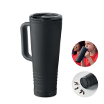 Vaso térmico de acero inox. con doble pared y bocina integrada 700ml color negro