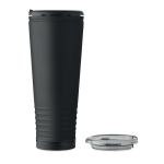 Vaso térmico de acero inox. con doble pared y bocina integrada 700ml color negro