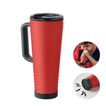 Vaso térmico de acero inox. con doble pared y bocina integrada 700ml color rojo