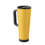 Vaso térmico de acero inox. con doble pared y bocina integrada 700ml color amarillo