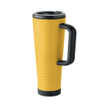 Vaso térmico de acero inox. con doble pared y bocina integrada 700ml color amarillo