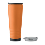 Vaso térmico de acero inox. con doble pared y bocina integrada 700ml color naranja
