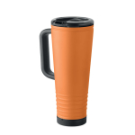 Vaso térmico de acero inox. con doble pared y bocina integrada 700ml color naranja