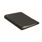 Cuaderno recargable con cubierta de PU reciclado A5 y hojas a rayas color negro
