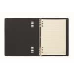 Cuaderno recargable con cubierta de PU reciclado A5 y hojas a rayas color negro segunda vista