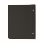 Cuaderno recargable con cubierta de PU reciclado A5 y hojas a rayas color negro octava vista