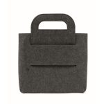 Cesta de almacenamiento plegable en fieltro RPET con asas laterales color gris oscuro septima vista