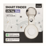 Localizador en forma de llavero con funda de PU antipérdida color blanco novena vista