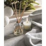 Set de aroma a vainilla con difusor de fragancia y vela de cera vegetal color transparente tercera vista bodegón
