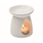 Set quemador de aromas de cerámica con vela de té y aceite de vainilla color blanco segunda vista