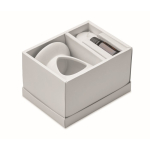 Set quemador de aromas de cerámica con vela de té y aceite de vainilla color blanco octava vista