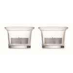 Portavelas decorativo con soporte madera y hierro para 2 velas color madera sexta vista