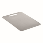 Tabla de cortar de acero inoxidable resistente de tamaño mediano color plateado