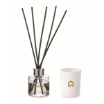 Set aromático con difusor de fragancia y vela de cera vegetal color blanco vista principal