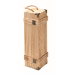 Caja de madera reforzada con asa de cordón para botella de vino color madera septima vista
