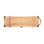 Caja de madera reforzada con asa de cordón para botella de vino color madera octava vista