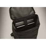 Mochila para portátil de PU con forro RPET con compartimento de 15'' color negro vista fotografía sexta vista