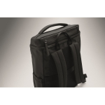 Mochila para portátil de PU con forro RPET con compartimento de 15'' color negro vista fotografía septima vista