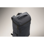 Mochila para portátil de PU con forro RPET con compartimento de 15'' color azul marino vista fotografía tercera vista