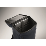 Mochila para portátil de PU con forro RPET con compartimento de 15'' color azul marino vista fotografía quinta vista