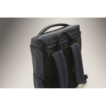 Mochila para portátil de PU con forro RPET con compartimento de 15'' color azul marino vista fotografía septima vista