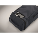 Mochila para portátil de PU con forro RPET con compartimento de 15'' color azul marino vista fotografía octava vista