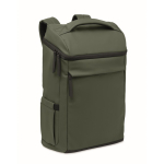 Mochila para portátil de PU con forro RPET con compartimento de 15'' color verde oscuro