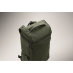 Mochila para portátil de PU con forro RPET con compartimento de 15'' color verde oscuro vista fotografía tercera vista