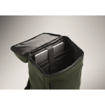 Mochila para portátil de PU con forro RPET con compartimento de 15'' color verde oscuro vista fotografía quinta vista