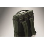 Mochila para portátil de PU con forro RPET con compartimento de 15'' color verde oscuro vista fotografía septima vista