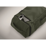 Mochila para portátil de PU con forro RPET con compartimento de 15'' color verde oscuro vista fotografía octava vista