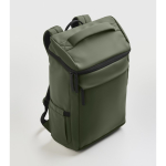 Mochila para portátil de PU con forro RPET con compartimento de 15'' color verde oscuro vista fotografía