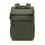 Mochila para portátil de PU con forro RPET con compartimento de 15'' color verde oscuro decima vista