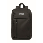 Mochila urbana de RPET con compartimento acolchado para portátil 15'' color negro vista de impresión