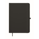 Libreta de tapa rígida de piel sintética reciclada A5 hojas a rayas color negro segunda vista