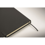 Libreta de tapa rígida de piel sintética reciclada A5 hojas a rayas color negro vista fotografía cuarta vista