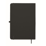 Libreta de tapa rígida de piel sintética reciclada A5 hojas a rayas color negro quinta vista