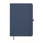 Libreta de tapa rígida de piel sintética reciclada A5 hojas a rayas color azul segunda vista