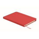 Libreta de tapa rígida de piel sintética reciclada A5 hojas a rayas color rojo