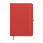 Libreta de tapa rígida de piel sintética reciclada A5 hojas a rayas color rojo segunda vista