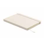 Libreta de tapa rígida de piel sintética reciclada A5 hojas a rayas color blanco