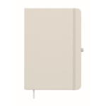 Libreta de tapa rígida de piel sintética reciclada A5 hojas a rayas color blanco segunda vista